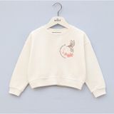 Wanex Kız Çocuk Nakış Detaylı Uzun Kollu Sweatshirt – Vanilya Renk (5–10 Yaş) - 8 Yaş