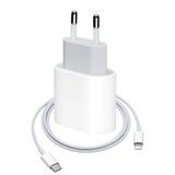WANNA PROTECT 20W USB-C to Lightning Şarj Aleti Adaptör Kablo Set, iPhone 8/X/XS/11/12/13/14/Pro Max Uyumlu, Beyaz 20W-Şarjseti
