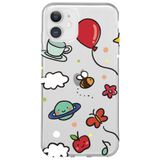 WANNA PROTECT iPhone 11 ile Uyumlu Arı Balon Tasarımlı Desenli Şeffaf Silikon Telefon Kılıfı