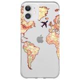WANNA PROTECT iPhone 11 ile Uyumlu Dünya Harita Desenli Şeffaf Silikon Telefon Kılıfı dunyaharita_173