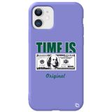 WANNA PROTECT iPhone 11 ile Uyumlu Lila Premium İçi Kadife Money Desenli Silikon Telefon Kılıfı money_173
