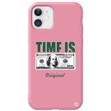 WANNA PROTECT iPhone 11 ile Uyumlu Pembe Premium İçi Kadife Money Desenli Silikon Telefon Kılıfı money_173