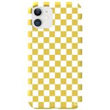 WANNA PROTECT iPhone 11 ile Uyumlu Sarı Renkli Premium İçi Kadifeli Dama Desenli Silikon Telefon Kılıfı dama_173