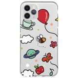 WANNA PROTECT iPhone 11 Pro Max ile Uyumlu Arı Balon Tasarımlı Şeffaf Silikon Telefon Kılıfı