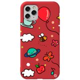 WANNA PROTECT iPhone 11 Pro Max ile Uyumlu Kırmızı Arı Balon Desenli Silikon Telefon Kılıfı aribalonn_174