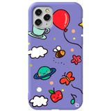 WANNA PROTECT iPhone 11 Pro Max ile Uyumlu Lila Renkli Arı Balon İçi Kadife Desenli Silikon Telefon Kılıfı aribalonn_174