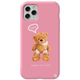 WANNA PROTECT iPhone 11 Pro Max ile Uyumlu Pembe Renkli, Ayıcık Desenli, Premium Silikon Telefon Kılıfı ayicik2_174