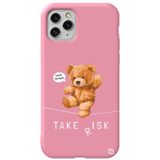 WANNA PROTECT iPhone 11 Pro Max ile Uyumlu Pembe Renkli, Ayıcık Desenli, Premium Silikon Telefon Kılıfı ayicik3_174