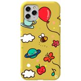 WANNA PROTECT iPhone 11 Pro Max ile Uyumlu Sarı Renkli Arı Balon Desenli Silikon Telefon Kılıfı aribalonn_174