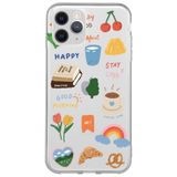 WANNA PROTECT iPhone 11 Pro Max ile Uyumlu Sticker Tasarımlı Şeffaf Silikon Telefon Kılıfı Stickerr_174