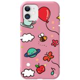 WANNA PROTECT iPhone 12 ile Uyumlu Pembe Renkli Arı Balon Desenli Silikon Telefon Kılıfı aribalonn_175