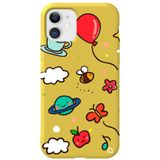 WANNA PROTECT iPhone 12 ile Uyumlu Sarı Renkli Arı Balon Desenli Silikon Telefon Kılıfı aribalonn_175