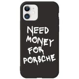 WANNA PROTECT iPhone 12 ile Uyumlu Siyah Silikon Telefon Kılıfı, Need Money Desenli, İçi Kadife lansmankilif_175
