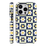 WANNA PROTECT iPhone 12 Pro ile Uyumlu Çift Katmanlı Darbe Emici Koruma Kılıfı, Dama Papatya, Parlak protect_ip12pro_summer