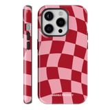 WANNA PROTECT iPhone 12 Pro ile Uyumlu Çift Katmanlı Darbe Emici Koruma Kılıfı, Kırmızı Dama Parlak protect_ip12pro_summer