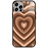 WANNA PROTECT iPhone 12 Pro ile Uyumlu Kalpler Premium Desenli Glossy Telefon Kılıfı, Kahverengi