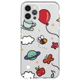 WANNA PROTECT iPhone 12 Pro Max ile Uyumlu Arı Balon Tasarımlı Şeffaf Silikon Telefon Kılıfı