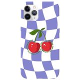 WANNA PROTECT iPhone 12 Pro Max ile Uyumlu Lila Dama Kiraz Desenli, İçi Kadife Silikon Telefon Kılıfı lansmankilif_176