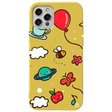 WANNA PROTECT iPhone 12 Pro Max ile Uyumlu Sarı Renkli Arı Balon Desenli Silikon Telefon Kılıfı aribalonn_176
