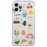WANNA PROTECT iPhone 12 Pro Max ile Uyumlu Sticker Tasarımlı Şeffaf Silikon Telefon Kılıfı Stickerr_176