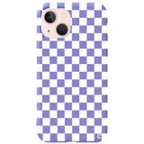 WANNA PROTECT iPhone 13 ile Uyumlu Lila Renkli Dama Desenli Premium Silikon Telefon Kılıfı, Kadifeli İç dama_195