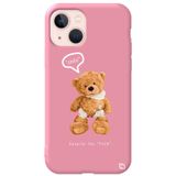 WANNA PROTECT iPhone 13 ile Uyumlu Pembe Renkli Premium İçi Kadifeli Ayıcık Desenli Silikon Telefon Kılıfı ayicik2_195