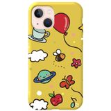 WANNA PROTECT iPhone 13 ile Uyumlu Sarı Renkli Arı Balon Desenli Silikon Telefon Kılıfı