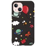 WANNA PROTECT iPhone 13 ile Uyumlu Siyah Renkli Arı Balon İçi Kadife Desenli Silikon Telefon Kılıfı