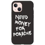 WANNA PROTECT iPhone 13 ile Uyumlu Siyah Silikon Telefon Kılıfı, Need Money Desenli, İçi Kadife lansmankilif_195