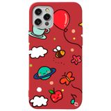 WANNA PROTECT iPhone 13 Pro ile Uyumlu Kırmızı Renkli Arı Balon Desenli Silikon Telefon Kılıfı