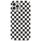 WANNA PROTECT iPhone 13 Pro ile Uyumlu Siyah Dama Desenli Premium Silikon Telefon Kılıfı, Kadifeli İç Astar dama_196
