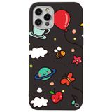 WANNA PROTECT iPhone 13 Pro Max ile Uyumlu Siyah Arı Balon Desenli Kadife İç Silikon Telefon Kılıfı