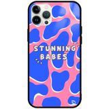 WANNA PROTECT iPhone 13 Pro Max ile Uyumlu Stunning Babes Desenli Glossy Telefon Kılıfı, Mavi-Pembe stunningbabesglossy_197
