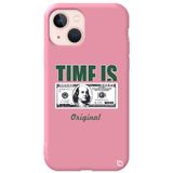 WANNA PROTECT iPhone 14 ile Uyumlu Pembe Premium Silikon Telefon Kılıfı, İçi Kadife, Money Desenli money_198