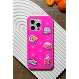 WANNA PROTECT iPhone 14 Pro Max ile Uyumlu Crocs Terlik Delikli Silikon Telefon Kılıfı, Pembe