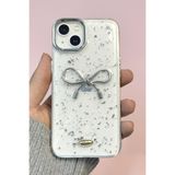 WANNA PROTECT iPhone 15 ile Uyumlu Fiyonk Desenli Şeffaf Kapak, Simli, Darbeye Karşı Dayanıklı Telefon Kılıfı iphone15-figürlükılıf