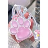 WANNA PROTECT iPhone 18-20W Uyumlu Şarj Kablosu Başlığı Koruma Kılıfı, 5'li Set, Pembe KabloKoruyucu3lüSet