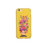 WANNA PROTECT iPhone 6 6s ile Uyumlu Kadifeli İç Kaplama Renkli Çiçek Desenli Silikon Kılıf, Sarı PatternCollections_04