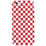 WANNA PROTECT iPhone 6 6s ile Uyumlu Kırmızı Dama Desenli Premium Silikon Telefon Kılıfı, Kadifeli İç dama_166