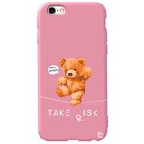 WANNA PROTECT iPhone 6 6s ile Uyumlu Pembe Renkli, Ayıcık Desenli, Premium Silikon Telefon Kılıfı ayicik3_166
