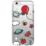 WANNA PROTECT iPhone 6 Plus ile Uyumlu Arı Balon Tasarımlı Şeffaf Silikon Telefon Kılıfı