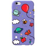 WANNA PROTECT iPhone 6 Plus ile Uyumlu Lila Renkli Arı Balon İçi Kadife Desenli Silikon Telefon Kılıfı aribalonn_167