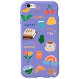 WANNA PROTECT iPhone 6 Plus ile Uyumlu Lila Renkli Sticker Desenli Silikon Telefon Kılıfı Stickerr_167