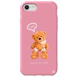 WANNA PROTECT iPhone 7 ile Uyumlu Pembe Renkli, Ayıcık Desenli Premium Silikon Telefon Kılıfı ayicik2_168