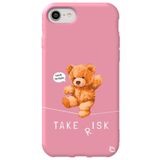 WANNA PROTECT iPhone 7 ile Uyumlu Pembe Renkli, Ayıcık Desenli Premium Silikon Telefon Kılıfı ayicik3_168