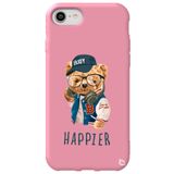 WANNA PROTECT iPhone 7 ile Uyumlu Pembe Renkli, Ayıcık Desenli Premium Silikon Telefon Kılıfı ayicik4_168