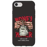 WANNA PROTECT iPhone 7 ile Uyumlu Siyah Silikon Telefon Kılıfı, Make Money Desenli, İçi Kadife lansmankilif_168
