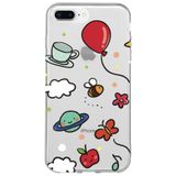 WANNA PROTECT iPhone 7 Plus ile Uyumlu Arı Balon Tasarımlı Şeffaf Silikon Telefon Kılıfı