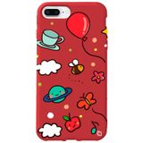 WANNA PROTECT iPhone 7 Plus ile Uyumlu Kırmızı Renkli Arı Balon İçi Kadife Desenli Silikon Telefon Kılıfı aribalonn_170