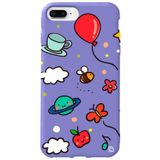 WANNA PROTECT iPhone 7 Plus ile Uyumlu Lila Renkli Arı Balon İçi Kadife Desenli Silikon Telefon Kılıfı aribalonn_170